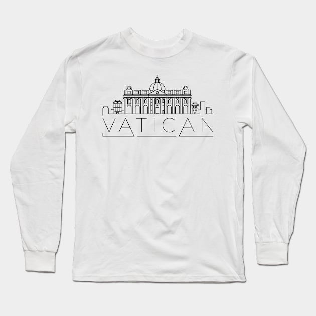 Vatican Minimal Skyline Long Sleeve T-Shirt by kursatunsal